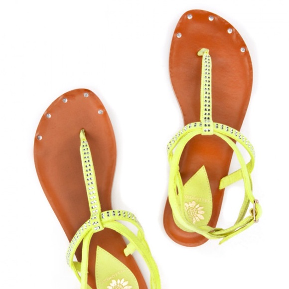 Yellow Box sweden yellow rhinestone crystal sandal - Picture 3 of 8